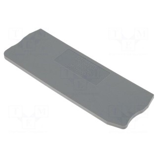End plate | grey | Width: 2.2mm | Ht: 36.5mm | L: 84mm