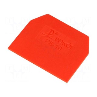 End plate | Application: ZG-G10 | red | Width: 1mm | polyamide