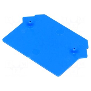 End plate | Application: ZUG | blue | Width: 1mm | polyamide | -25÷120°C