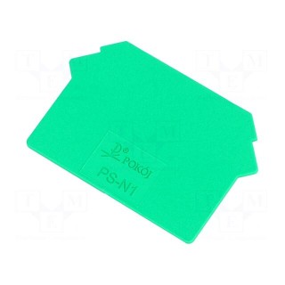 End plate | Application: ZUG | green | Width: 1mm | polyamide | UL94V-0