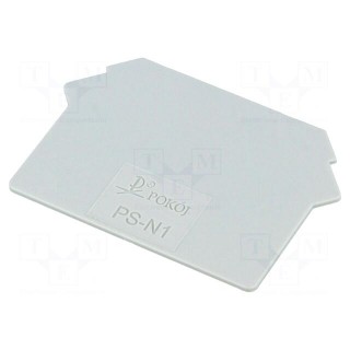 End plate | Application: ZUG | grey | Width: 1mm | polyamide | -25÷120°C