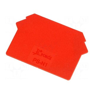 End plate | Application: ZUG | red | Width: 1mm | polyamide | -25÷120°C