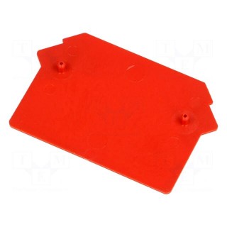 End plate | Application: ZUG | red | Width: 1mm | polyamide | -25÷120°C