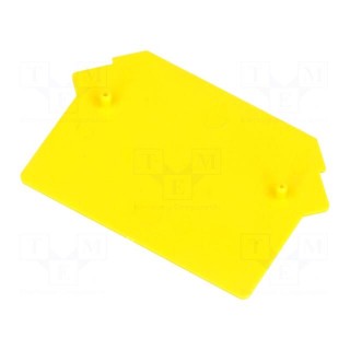 End plate | Application: ZUG | yellow | Width: 1mm | polyamide | UL94V-0