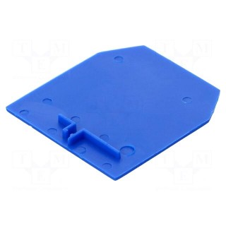 End/partition plate | blue | Width: 1mm | polyamide | -25÷100°C