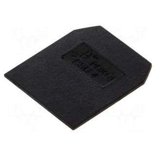 End/partition plate | black | Width: 1mm | polyamide | -25÷100°C