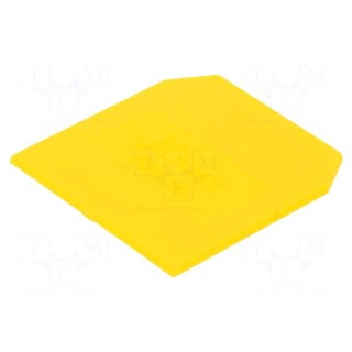 End/partition plate | yellow | Width: 1mm | polyamide | -25÷100°C