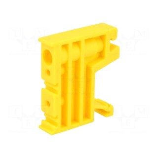 Holder | yellow | Width: 10mm | polyamide | TS35 | -25÷120°C | UL94V-0