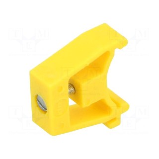 Holder | yellow | Width: 8.6mm | polyamide | TS15 | -25÷100°C