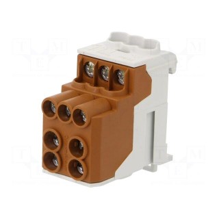 Splice terminal: distribution block | 10mm2,25mm2 | ways: 1 | brown