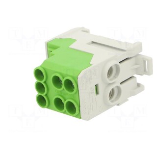 Splice terminal: distribution block | 10mm2,25mm2 | ways: 1 | green