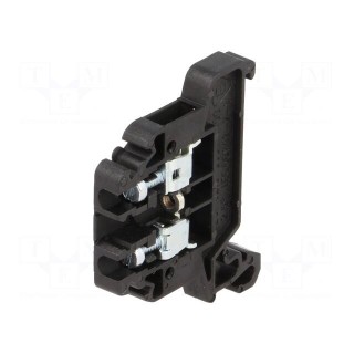 Splice terminal: rail | 0.5÷2.5mm2 | ways: 1 | terminals: 2 | black