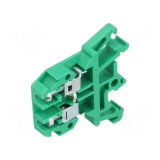 Splice terminal: rail | 0.5÷4mm2 | ways: 1 | terminals: 2 | green | 690V