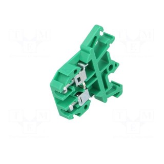 Splice terminal: rail | 0.5÷4mm2 | ways: 1 | terminals: 2 | green | 690V