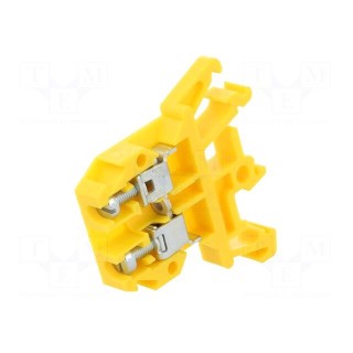 Splice terminal: rail | 0.5÷4mm2 | ways: 1 | terminals: 2 | yellow | 690V