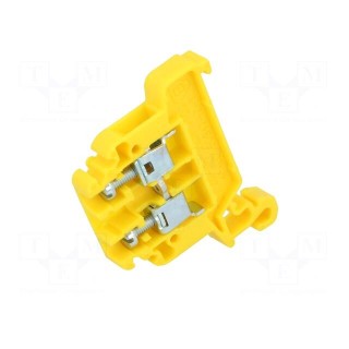 Splice terminal: rail | 0.5÷4mm2 | ways: 1 | terminals: 2 | yellow | TS35