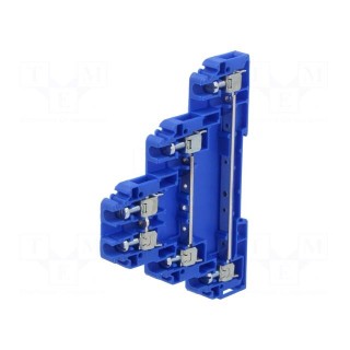 Splice terminal: rail | 0.5÷4mm2 | ways: 3 | terminals: 6 | blue | TS35