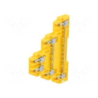 Splice terminal: rail | 0.5÷4mm2 | ways: 3 | terminals: 6 | yellow | TS35