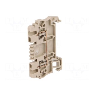 Splice terminal: rail | 1.5mm2 | ways: 1 | terminals: 2 | beige | wemid