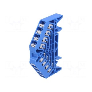 Splice terminal: rail | 1.5mm2 | ways: 4 | terminals: 16 | blue | 250VAC