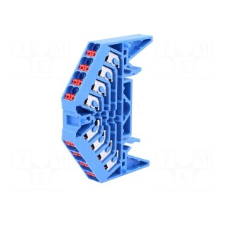 Splice terminal: rail | 1.5mm2 | ways: 4 | terminals: 16 | blue | 250VAC