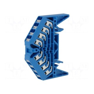 Splice terminal: rail | 1.5mm2 | ways: 4 | terminals: 16 | blue | 250VAC