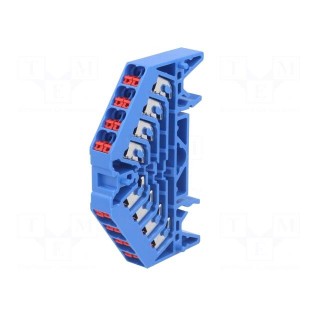 Splice terminal: rail | 1.5mm2 | ways: 4 | terminals: 16 | blue | 250VAC