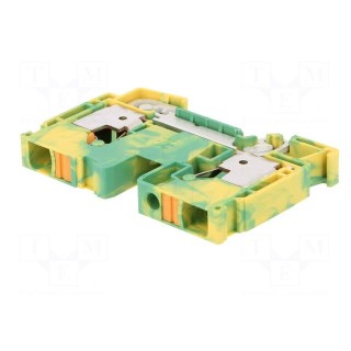 Splice terminal: rail | 10mm2 | ways: 1 | terminals: 2 | yellow-green