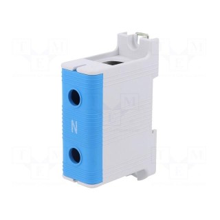 Splice terminal: rail | 150mm2 | ways: 1 | terminals: 2 | blue | TS35