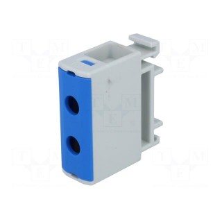 Splice terminal: rail | 2.5÷35mm2 | ways: 1 | terminals: 2 | blue | TS35