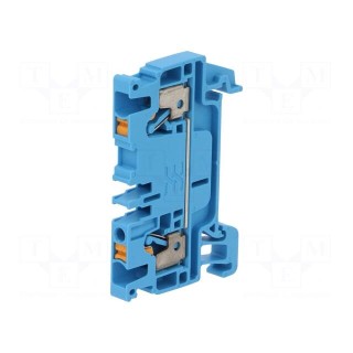 Splice terminal: rail | 2.5mm2 | ways: 1 | terminals: 2 | blue | wemid