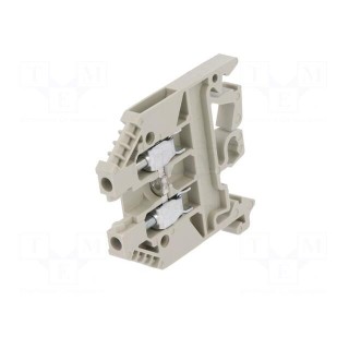 Splice terminal: rail | 2.5mm2 | ways: 1 | terminals: 2 | grey | ATEX Ex