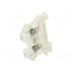 Splice terminal: rail | 2.5mm2 | ways: 1 | terminals: 2 | white | TS35