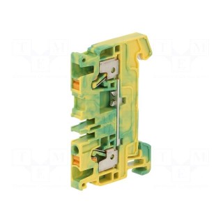 Splice terminal: rail | 2.5mm2 | ways: 1 | terminals: 2 | yellow-green