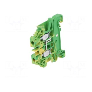 Splice terminal: rail | 2.5mm2 | ways: 1 | terminals: 2 | yellow-green