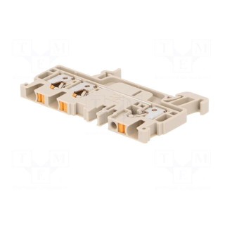 Splice terminal: rail | 2.5mm2 | ways: 1 | terminals: 3 | beige | wemid