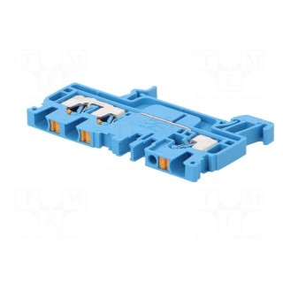 Splice terminal: rail | 2.5mm2 | ways: 1 | terminals: 3 | blue | wemid