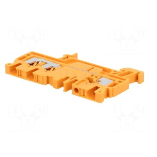 Splice terminal: rail | 2.5mm2 | ways: 1 | terminals: 3 | orange | wemid