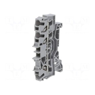 Splice terminal: rail | 2.5mm2 | ways: 1 | terminals: 3 | grey | 2002