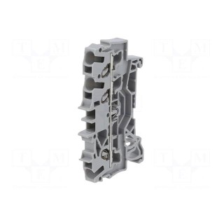 Splice terminal: rail | 2.5mm2 | ways: 1 | terminals: 3 | grey | 2002