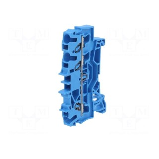 Splice terminal: rail | 2.5mm2 | ways: 1 | terminals: 3 | blue | 2002