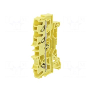 Splice terminal: rail | 2.5mm2 | ways: 1 | terminals: 3 | yellow | 2002