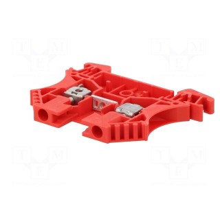 Splice terminal: rail | 4mm2 | ways: 1 | terminals: 2 | red | Width: 6.1mm