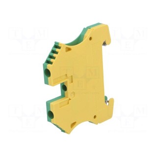 Splice terminal: rail | 4mm2 | ways: 1 | terminals: 2 | yellow-green