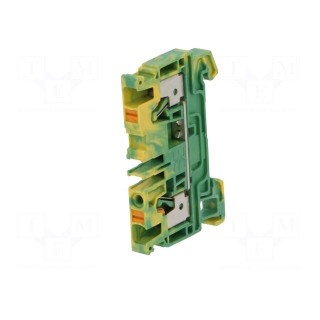 Splice terminal: rail | 4mm2 | ways: 1 | terminals: 2 | yellow-green