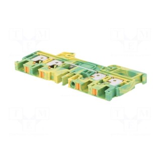 Splice terminal: rail | 4mm2 | ways: 1 | terminals: 4 | yellow-green