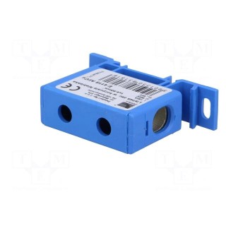 Splice terminal: rail | 50mm2 | ways: 1 | terminals: 2 | blue | TS35 | 600V