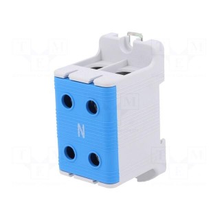 Splice terminal: rail | 95mm2 | ways: 1 | terminals: 4 | blue | polyamide