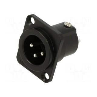 Socket | XLR | male | PIN: 3 | flange (2 holes),for panel mounting