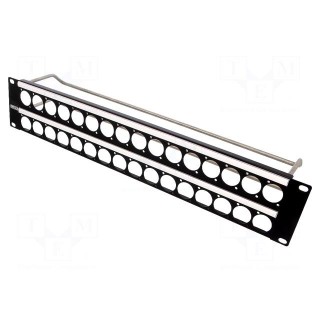 Mounting adapter | patch panel | RACK | screw | 19x24mm | Height: 2U